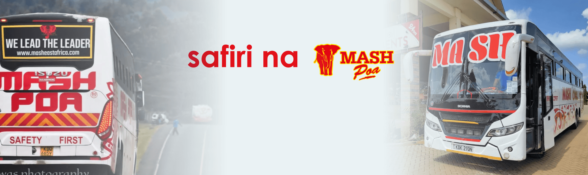 Mash Poa bus on the road